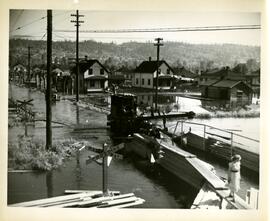 Fraser Mills Townsite during 1948 flood