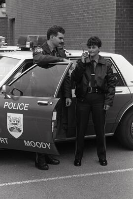 First Nations special constable receiving field training at Port Moody Police Station