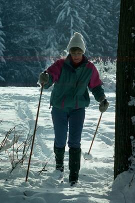 Ann Gronickleon cross country skiing at Mundy Park