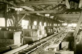 Interior of the shingle mill at Fraser Mills