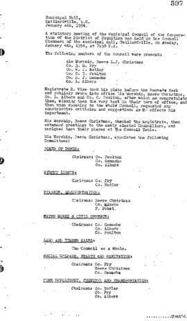 Regular Council Minutes - 1954