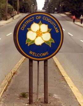 City of Coquitlam dogwood welcome sign