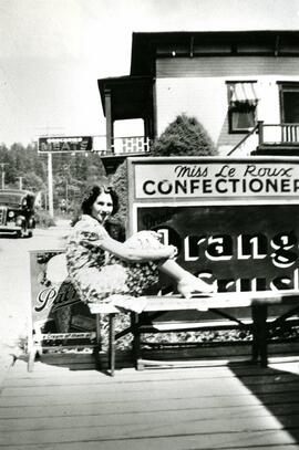 Noelle Leroux in front of store at 1228 Brunette Street