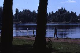 People walking at Como Lake