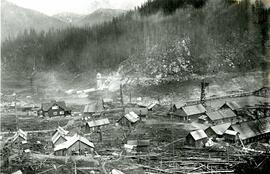 Village near the Coquitlam Dam during construction