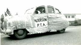 Alderson PTA car decorated for May Day Parade