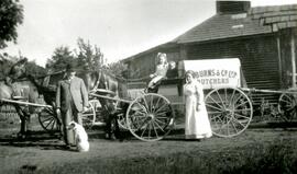 Pett Family with the Burns & Co. Ltd. Butchers wagon