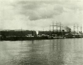 Fraser Mills, Steamship and Sailing Vessels at the Wharf