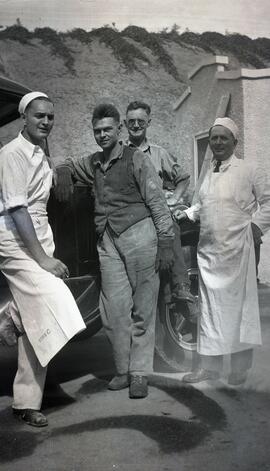 William Headridge and three kitchen workers