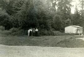 Family standing on Brewer property
