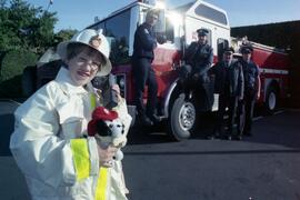 Pamela Ross as Fire Chief for the Day with Coquitlam Department