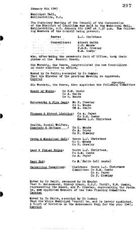 Regular Council Minutes - 1947