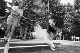 Julia Beatoon training her dog in Blue Mountain Park