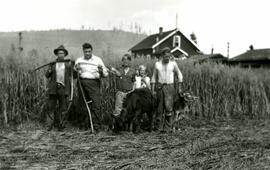 Hobbis Family on their farm at Como Lake Ave and Clarke Road