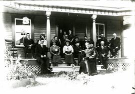 Proulx Family on the porch of the family home on Laval Square