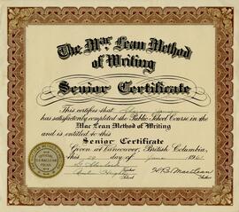 MacLean Method of Writing Senior Certificate
