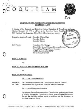 Corporate and Protective Services Committee (Minutes, 1998)