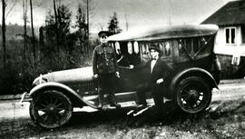 Louis and Rudolph Boileau with a car