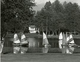 Sailboat racing on Como Lake