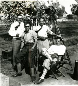 On the set of "The Giant" with Fred Guiol