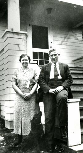 Mr. and Mrs. Jack and Margaret Whiting at their home on North Road