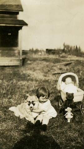 Inez Birtch with a dog