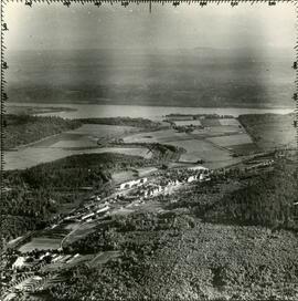 Aerial view of Essondale grounds, Pitt River, and Fraser River - BC332-10