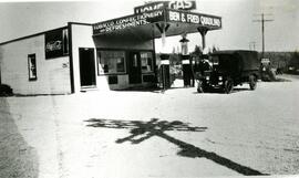 Ben and Fred Quadling's Service Station at the corner of Blue Mountain Street and Brunette Street