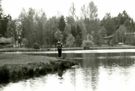Person fishing at Como Lake