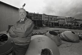 Bob Bowyer poses in front of the ESCO plant in Port Coquitlam