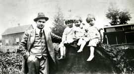 James Allard with daughters Isabel and Dorothy and son, Jimmy at their home on Begin Street