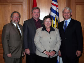 Mayor Maxine Wilson with councillors and Gordon Campbell