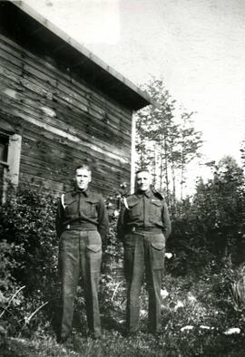 Byron Alexander and his Father Roy Alexander in uniform at 611 Cottonwood