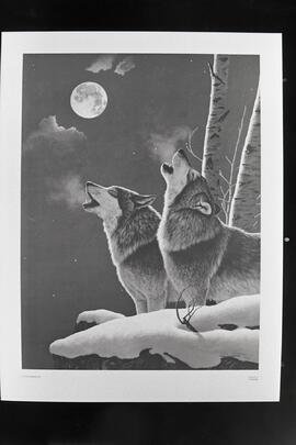 Copy negative of wolf painting