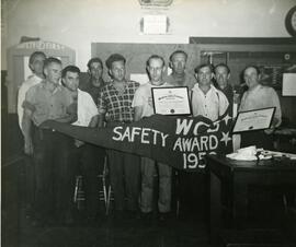 Fraser Mills workers receiving a safety award