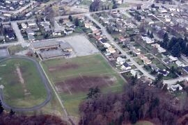 Aerial of Miller community and school fields