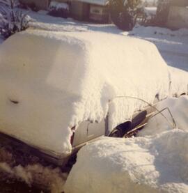 Snow on car