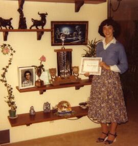 Doris Champagne, Grade 10, with her trophies - 1971