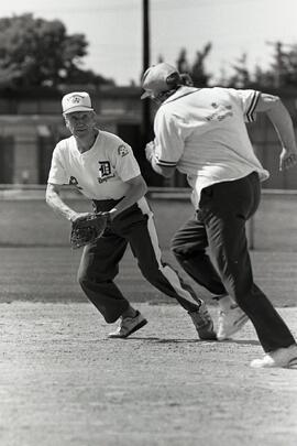 The Dogwood Pavillion's senior softball team playing in New Westminster