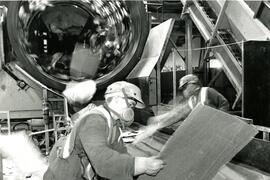 Men sorting different types of paper and cardboard