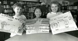 Children with 1991 B.C. Summer Games drawings
