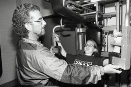 Port Moody Junior Secondary School. Fitness World Dave Thorn donates fitness equipment to school. Shannon Minns grade 10...
