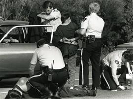 Police arrest four juveniles (apparently) on United Blvd. at Golden