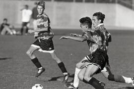 Boy's soccer match between the Centennial and Terry Fox secondary teams at the Centennial Oval