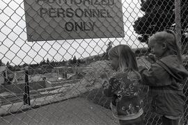 Mandy and Darby Ratcliffe watch as Roy Stibbs School is being rebuilt...