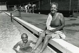 Mr. and Mrs. Hirsch training for Sr. Games at Spani Pool