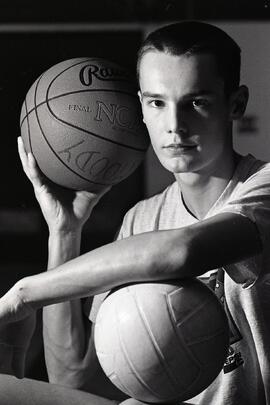 Andre Schmidt is a volleyball/basketball star at Moody Jr. Secondary, portrait and H&S