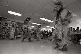 Indigenous dancers performing at Port Moody Secondary's "Spring Thing" multicultural activity day