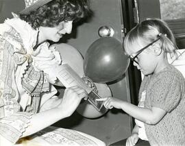 Nurse Jan Sutter masquerading as a clown