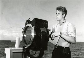 Ordinary seaman Ron Martin at sea
